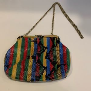 Clare V sissy multi colored reptile bag